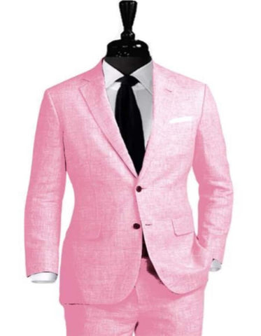 Linen Suit - Mens Summer Suits Pink  Color - Beach Wedding