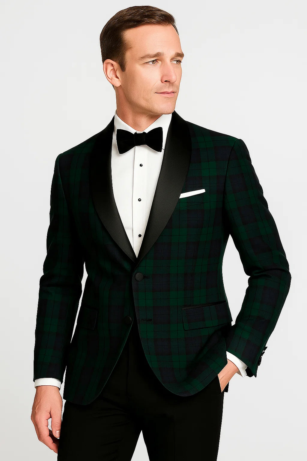 Plaid Dinner Jacket - Green Tartan Sportcoat