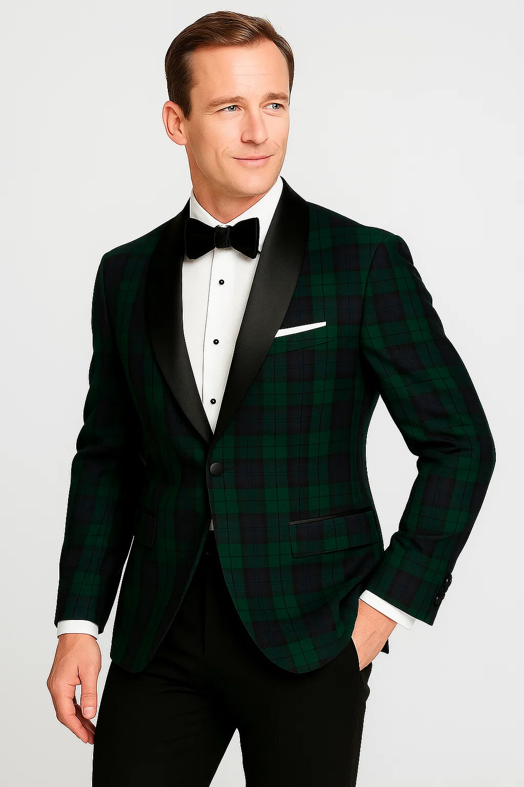 Plaid Dinner Jacket - Green Tartan Sportcoat