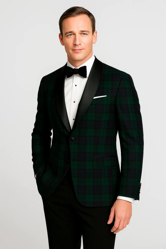 Plaid Dinner Jacket - Green Tartan Sportcoat