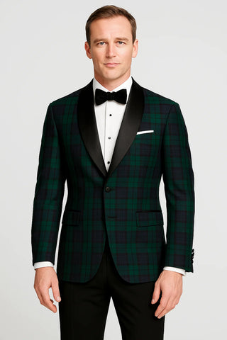 Plaid Dinner Jacket - Green Tartan Sportcoat
