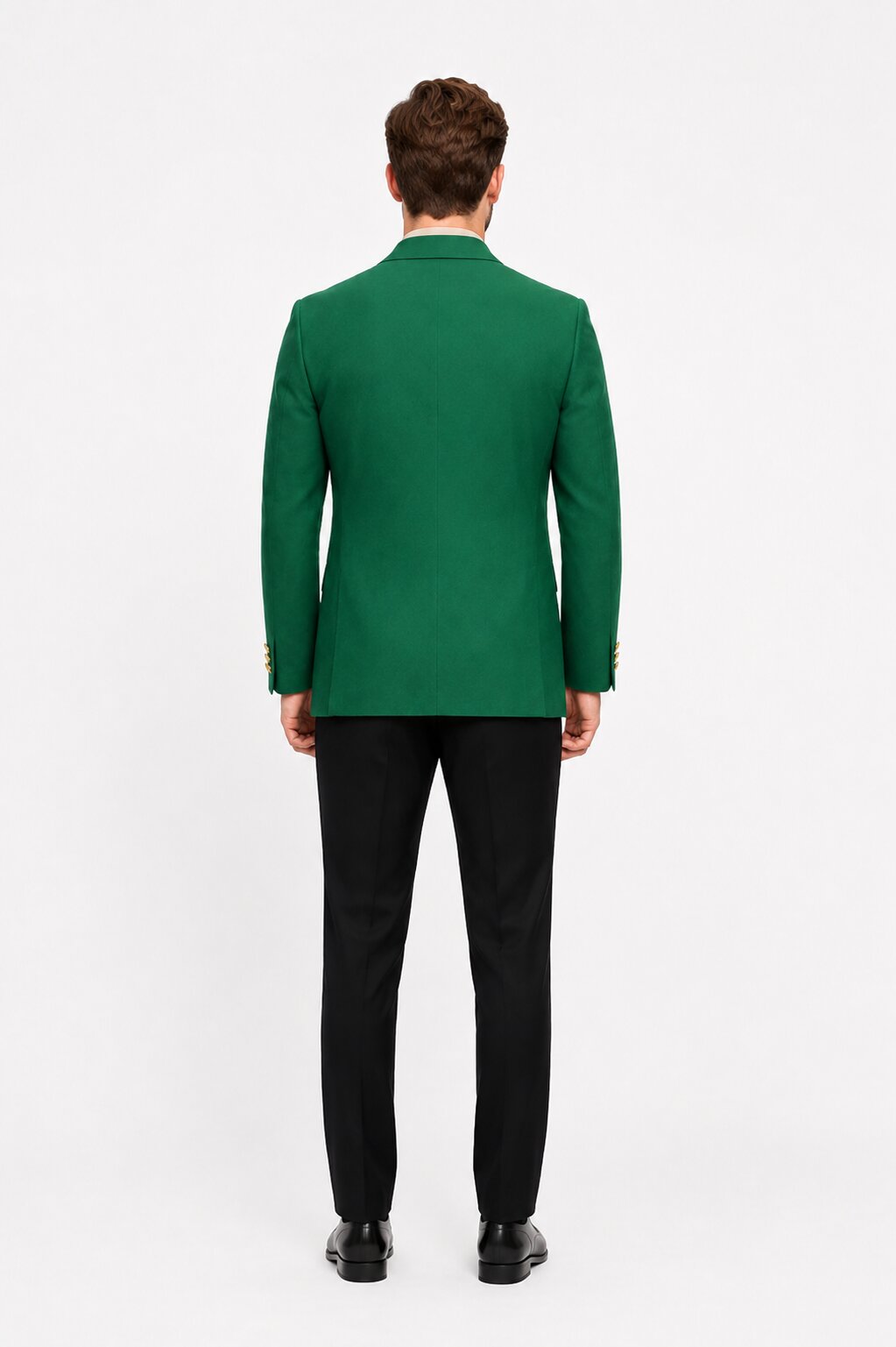 Poplin Fabric Pacelli Solid 2 Button Green Blazer BLAIR-70014