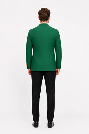 Poplin Fabric Pacelli Solid 2 Button Green Blazer BLAIR-70014