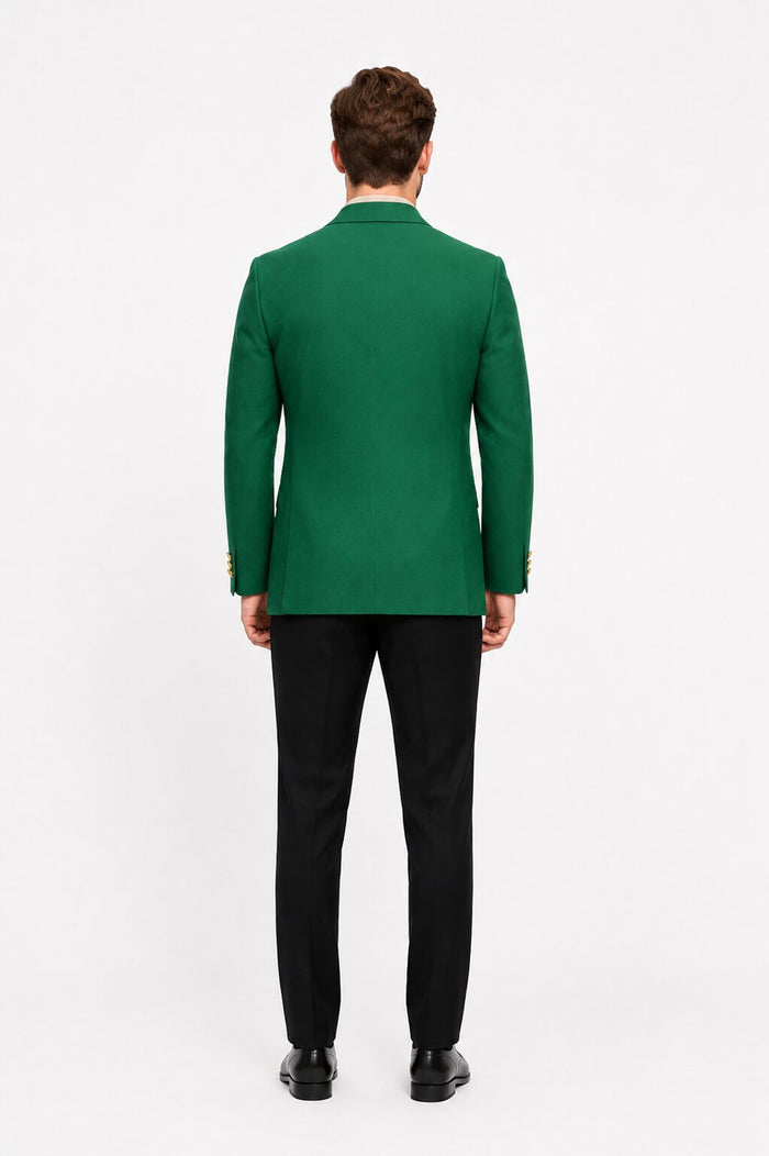 Poplin Fabric Pacelli Solid 2 Button Green Blazer BLAIR-70014