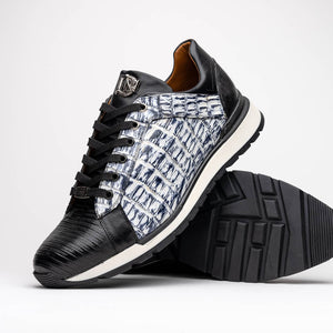Marco_Di_Milano Portici Newspaper Black Leather Oxfords