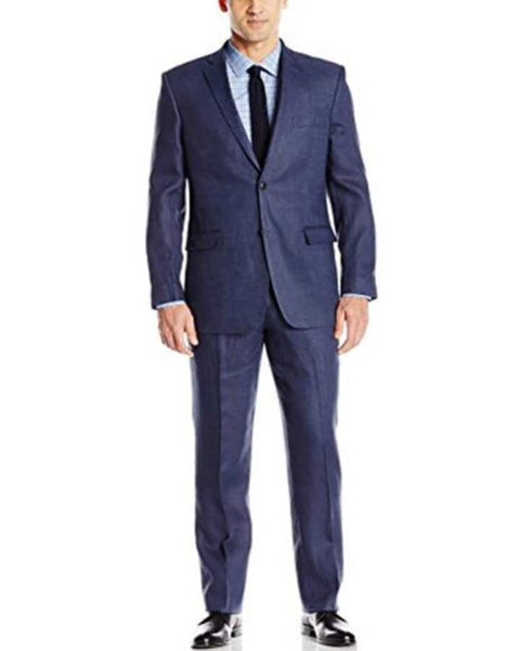 Mens Linen Suit For Beach Wedding - Summer  Suit in Royal Blue Slim Fit