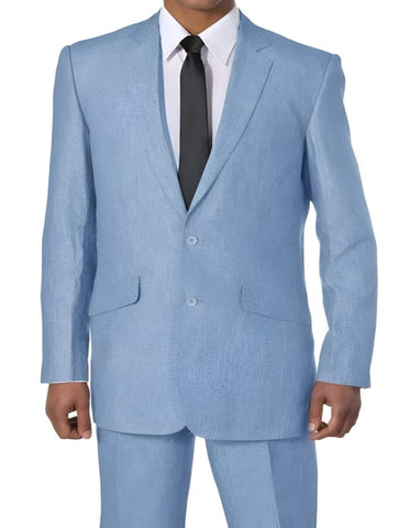 Linen Suit - Mens Summer Suits Blue  Color - Beach Wedding