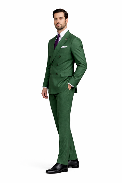 Premium Green Suit with Purple Tie  Stylish Mens Attire