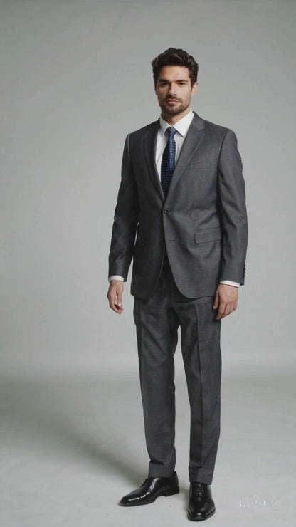 Mens Tiglio Gray Suit – Classic 2 Piece Grey Suit for Wedding, Business and Formal Wear
