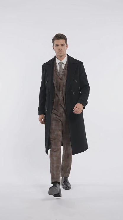Men’s Black Long Overcoat – Doctor Who Fourteenth Doctor David Tennant Inspired Costume Coat