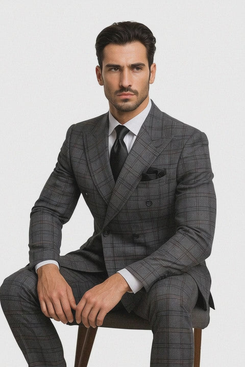 Charcoal with Blue Plaid by Rossiman