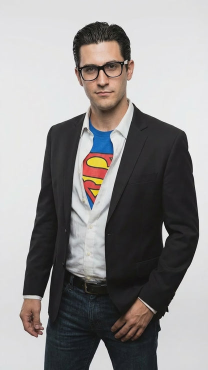 Mens Black Blazer – Clark Kent Inspired Smart Casual Office Blazer for Men Classic Everyday Formal Jacket