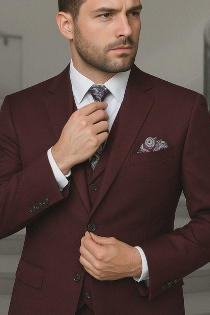 Mens Ron Burgundy Anchorman Vested Suit