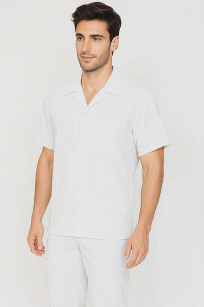Mens Walking Suit in Color white leisure suit casual Matching Shirt and Pants $99