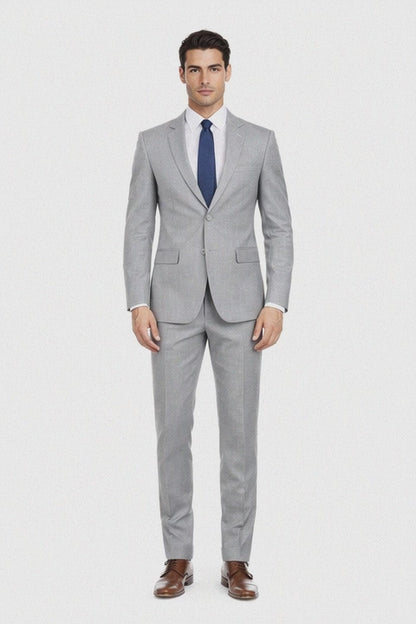 Mens Modern Fit Summer Wedding Suit Light Grey