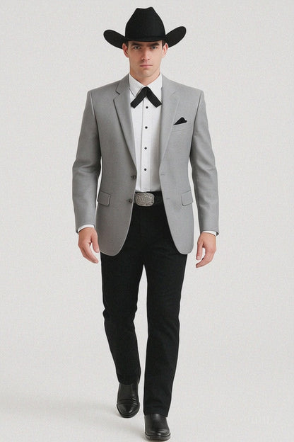 2 Button  Cowboy Dinner Jacket in Grey