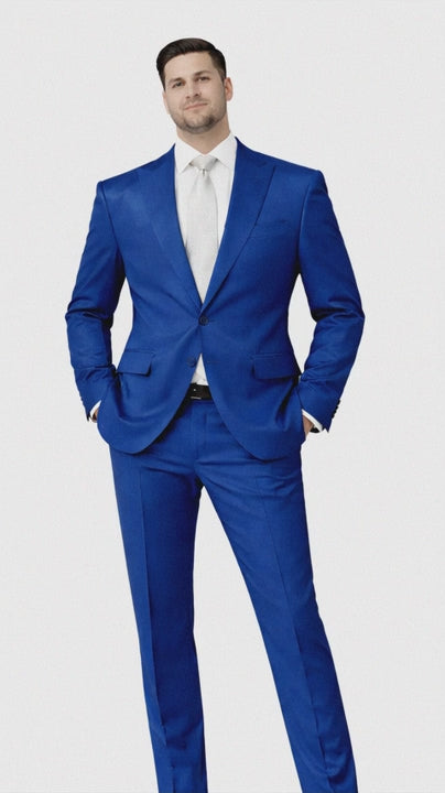 Rossiman Suit - Sateen Suit - Royal Blue Shiny Suit