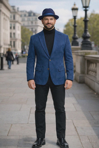 Zacchi Men’s Navy Micro Suede Sport Coat