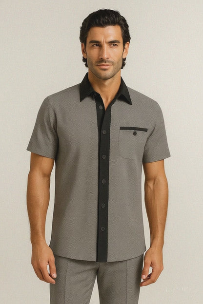 Mens Houndstooth Walking Suit by Dreams by Zacchi  2 Piece Lei sure Set in black/white- $99