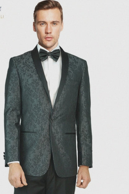 Shawl Paisly Tuxedo by Giorgio Fiorelli in Burgundy, Gray, Blue