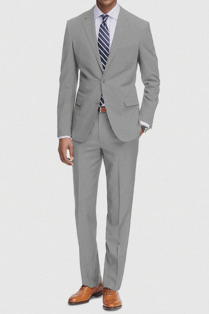 Mens Slim Fit Suit Lt Grey