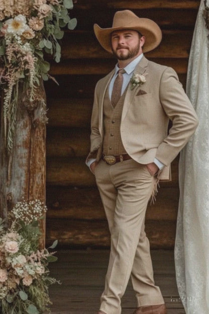 Stylish Cowboy Wedding Suit for Men  Rustic Western Elegance