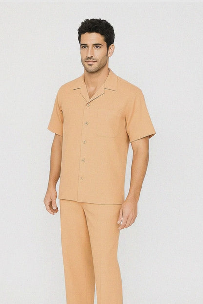 Mens Walking Suit in Color melon leisure suit casual Matching Shirt and Pants $99