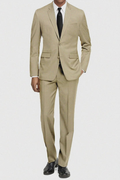 Mens Slim Fit Suit Beige