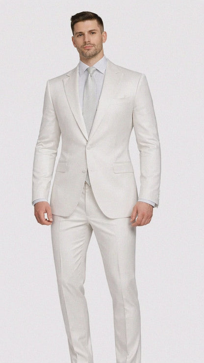 Rossiman Men's Royal Blue Glossy Sateen Suit - Bold & Refined Look