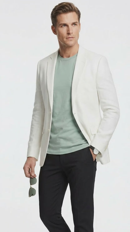 Miami Vice  Sonny Crockett Mens White Blazer – Classic Fit Formal Casual Dress Jacket for Business and Wedding Iconic Characters  Pop Culture