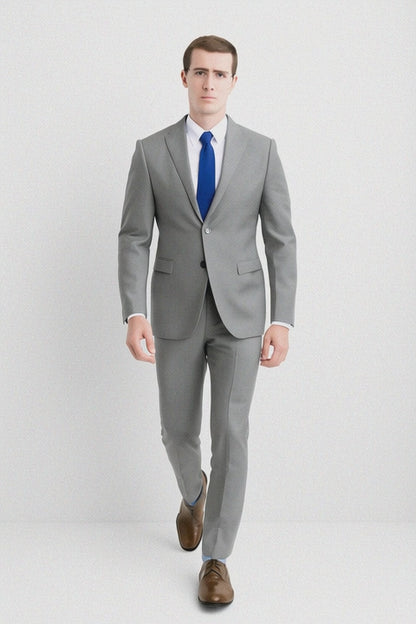 Mens Modern Fit Summer Wedding Suit Light Grey