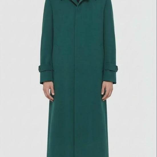 Men’s Full-Length Green Overcoat