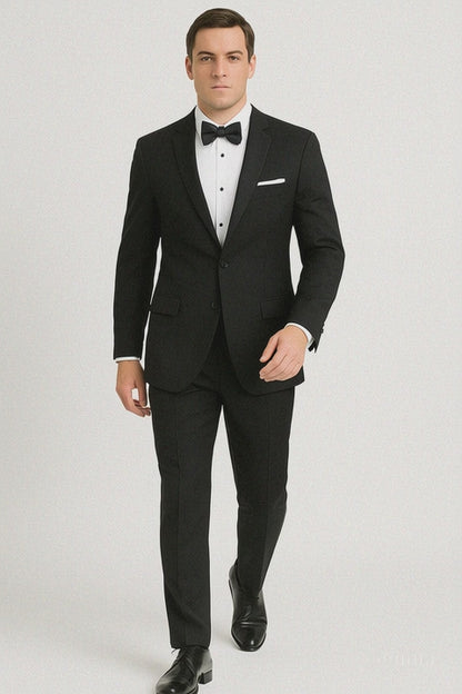 Mens Prom | Wedding Slim Fit Shawl Tuxedo Black - Mens Slim Fitted Tuxedo