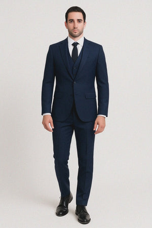 Extra Slim Fit Suit Mens Slim Fit Suit - Fitted Suit - Skinny Suit Navy Tapered Fitted European Cut Suit