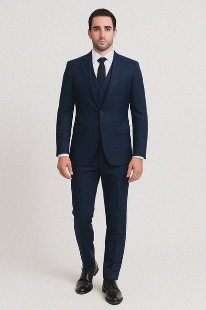 Extra Slim Fit Suit Mens Slim Fit Suit - Fitted Suit - Skinny Suit Navy Tapered Fitted European Cut Suit