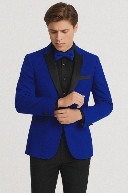 Mens Velvet Shawl Tuxedo Dinner Jacket in Royal Blue
