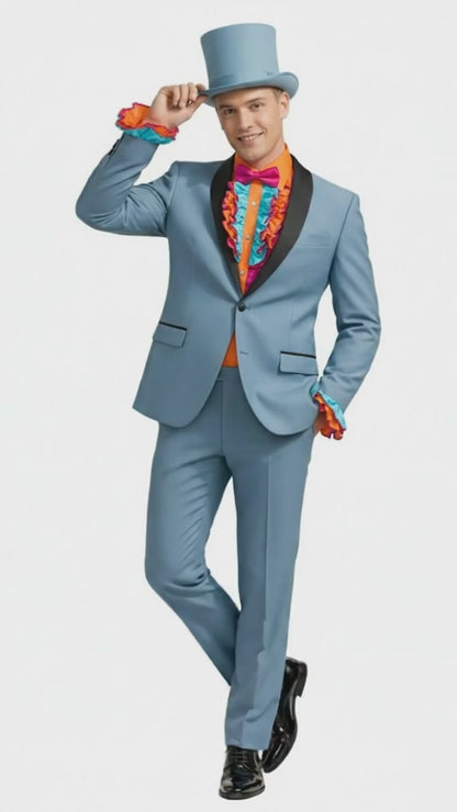 Dumb and Dumber Light Blue Tuxedo Costume for Men with Matching Top Hat  Classic 90s Party and Halloween Suit