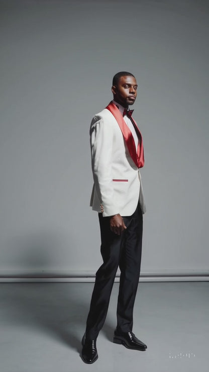 Marco Lorenzo Premium Paisley Red Velvet 4pc Suit W/ Matching Bowtie