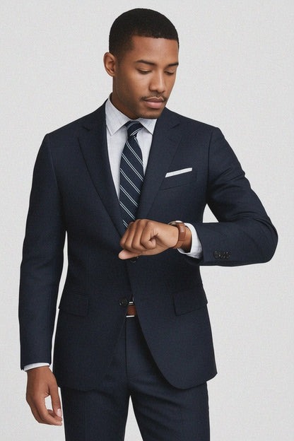Mens Slim Fit Suit Dark Navy