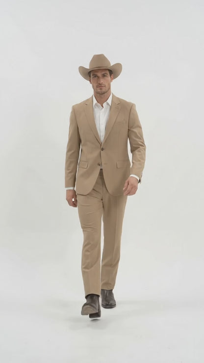 Men’s Tan Country Wedding Suit – Beige Groom Suit for Rustic & Outdoor Weddings
