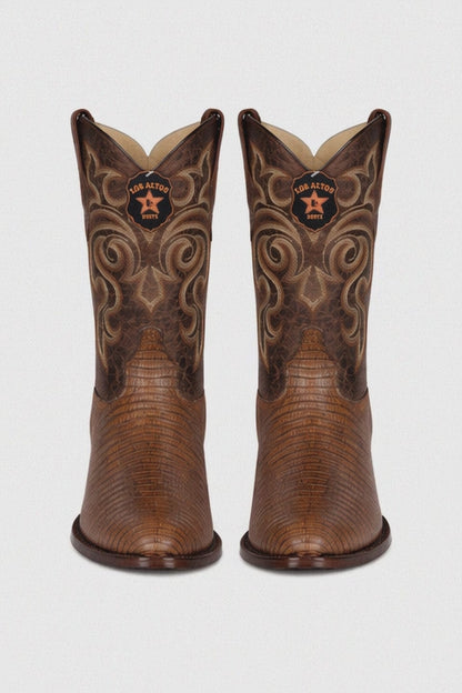 Botas de Armadillo Lizard Teju Acabado Graso Horma Redonda LAB-65G0707