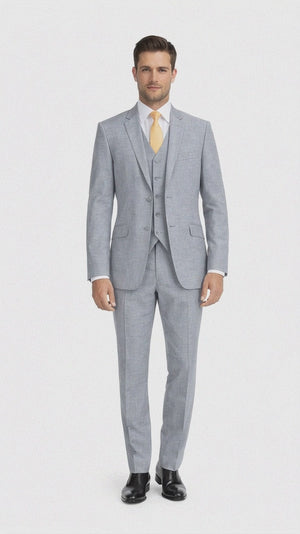Tiglio Light Gray Suit for Men – Elegant Wedding and Business Formal Suit