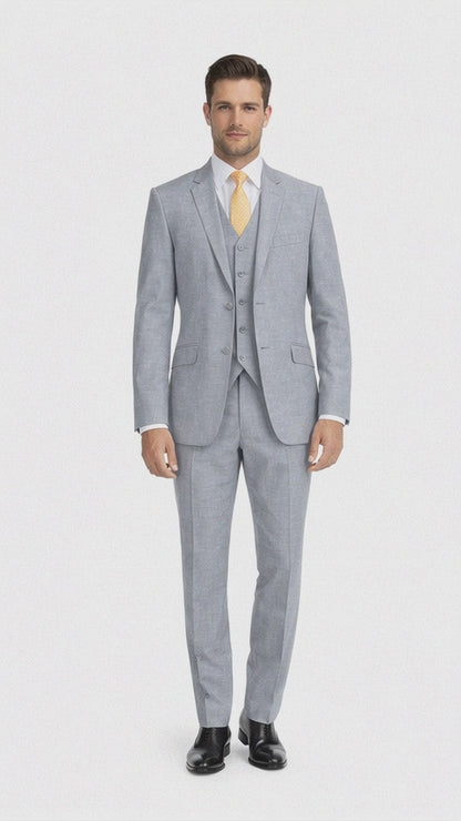 Tiglio Light Gray Suit for Men – Elegant Wedding and Business Formal Suit