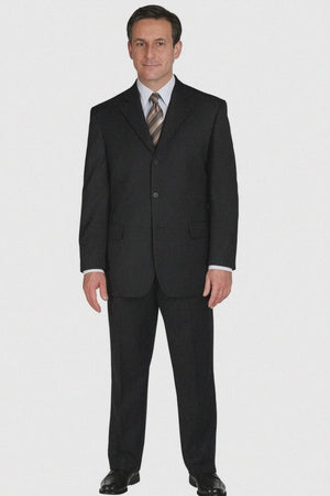 Pleated Suit - Mens Suits With Pleated Pant -  Regular Fit Suit - Black Regular Suit