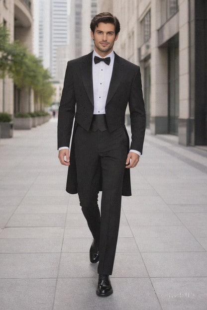 Mens Traditional Polyester Tail Tuxedo in Black