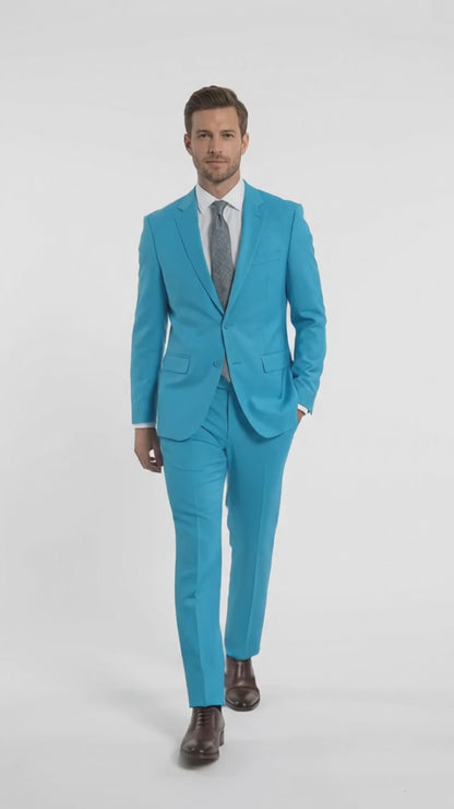 Men’s Light Blue Tuxedo Suit, Baby Blue Teal Turquoise Wedding Prom Suit RET208-19