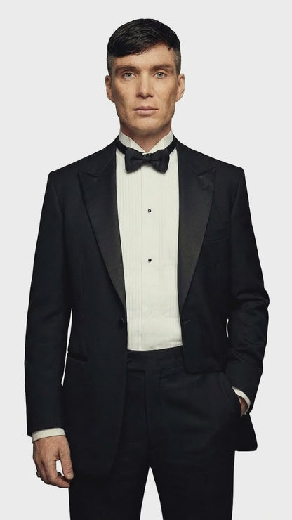 Mens Black Tuxedo Blazer – Peaky Blinders Thomas Shelby Inspired Classic Formal Blazer for Men Vintage British Style Jacket