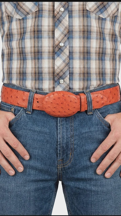Men’s Orange Rust Copper Genuine Leather Belt with Textured Finish – Classic Dress Belt for Formal and Casual Wear