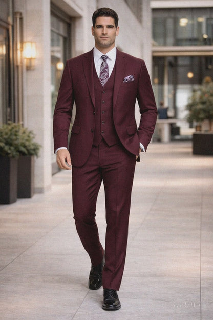 Mens Ron Burgundy Anchorman Vested Suit