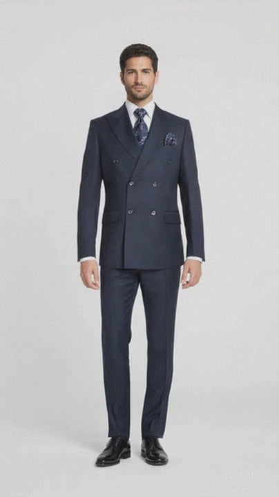 Rossiman Men's Blue Slim Fit Suit ?? Modern Tailored Formalwear